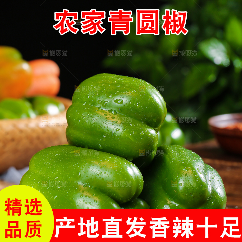 木底上的圆青椒