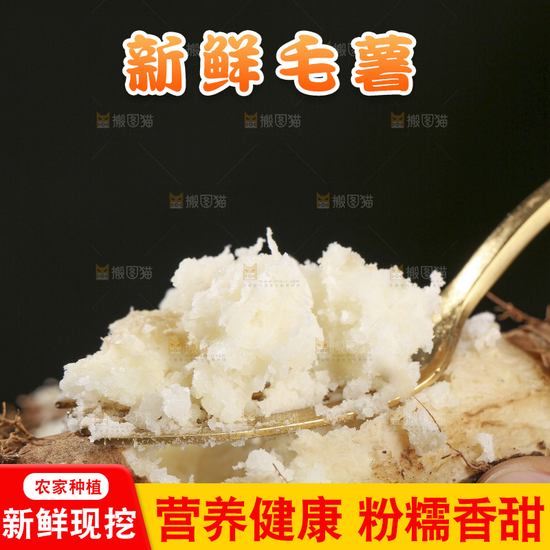 浅底上的新鲜毛薯