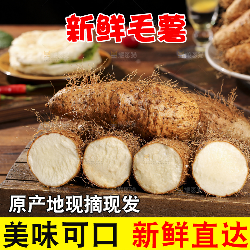 深底上的新鲜毛薯
