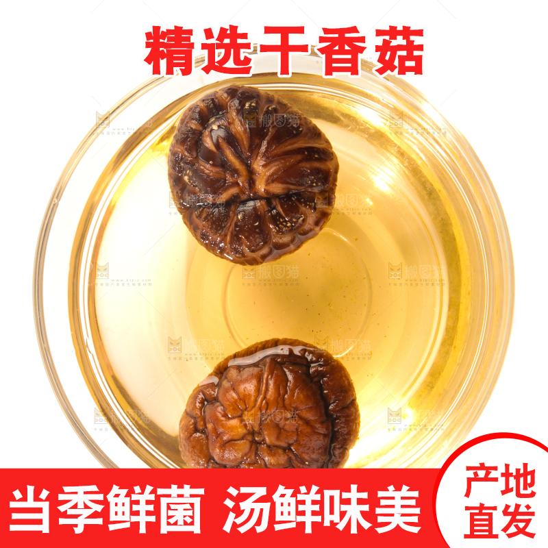 白底上的干香菇