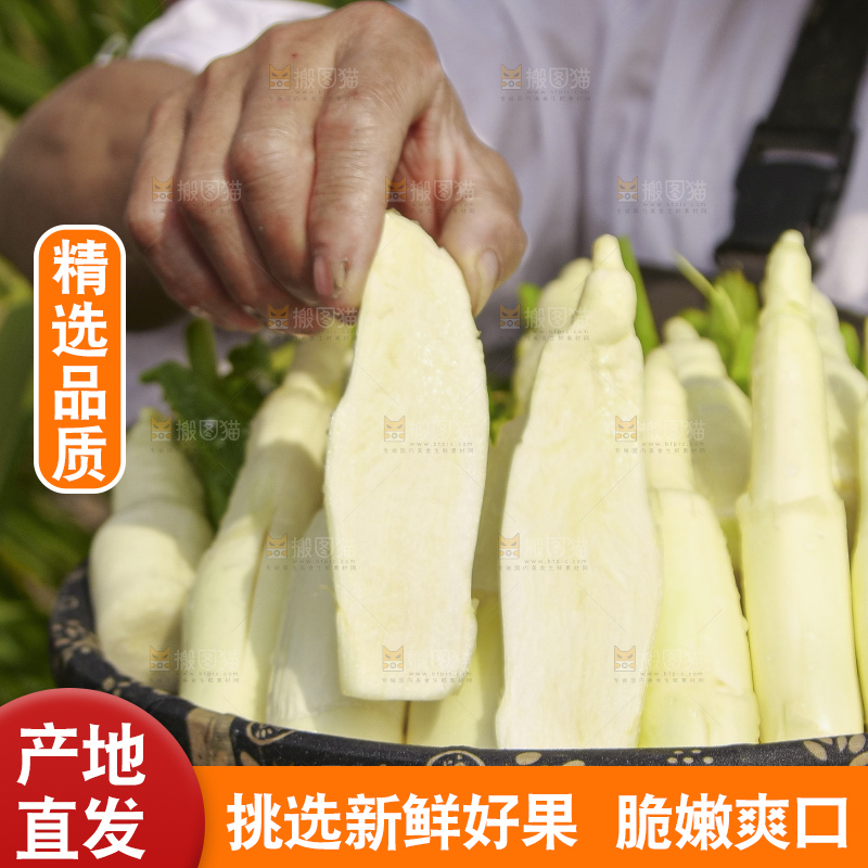 手里拿着新鲜茭白