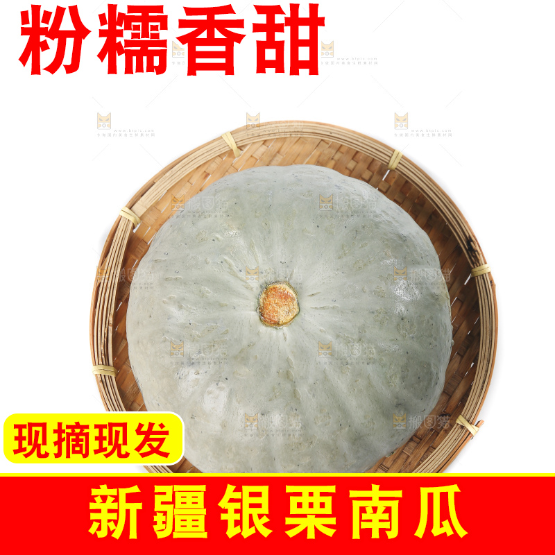 白底上的银栗南瓜