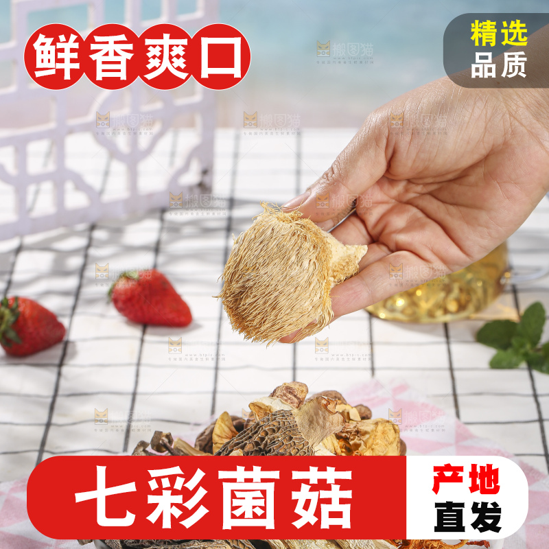 浅底上的七彩菌菇