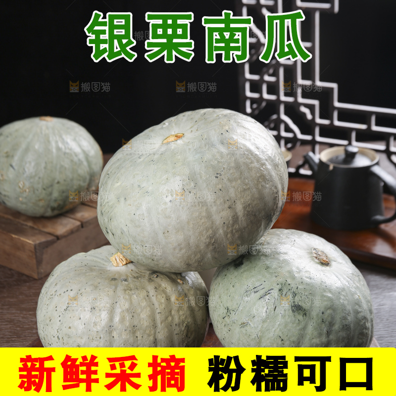 深底上的银栗南瓜