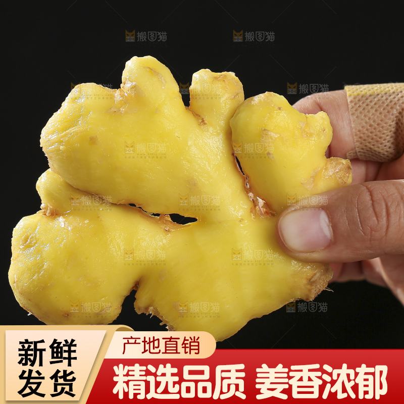 深底上的新鲜生姜