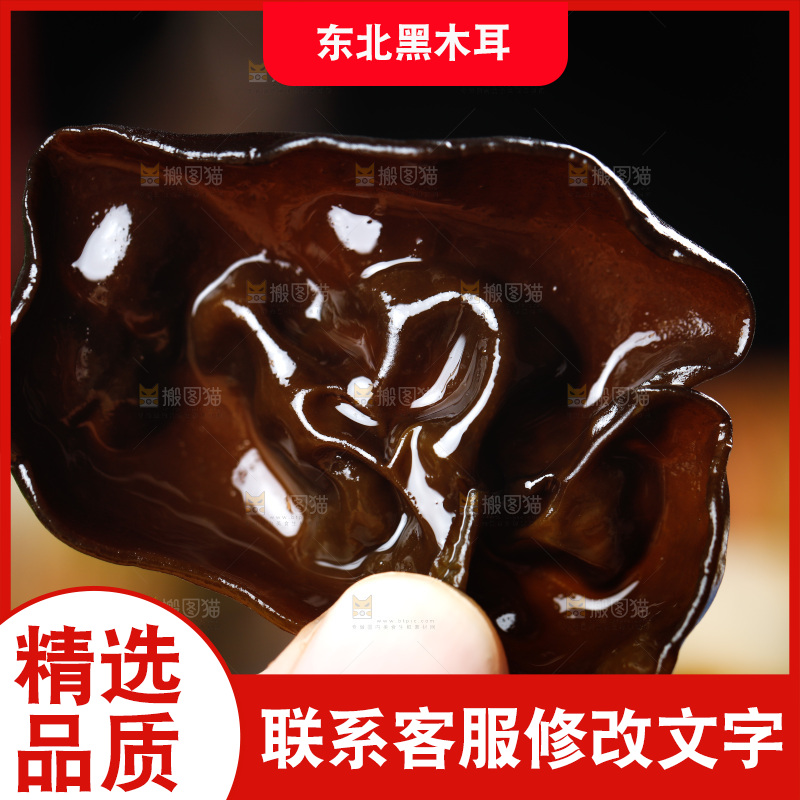 手里拿着黑木耳