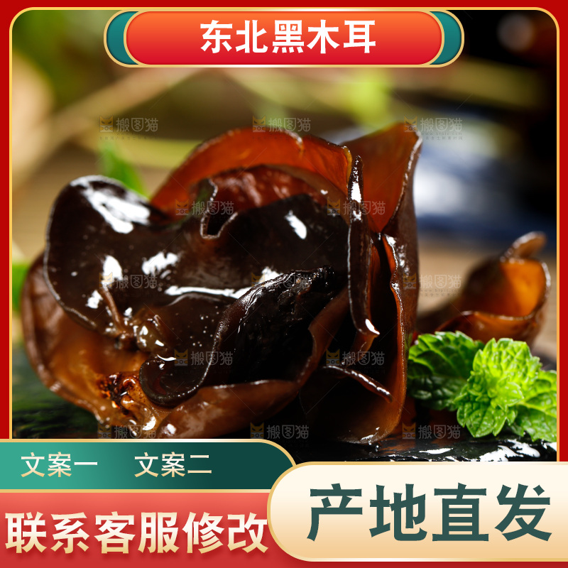黑石板上的小木耳
