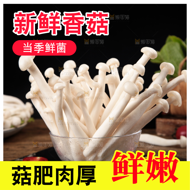 深底上的海鲜菇