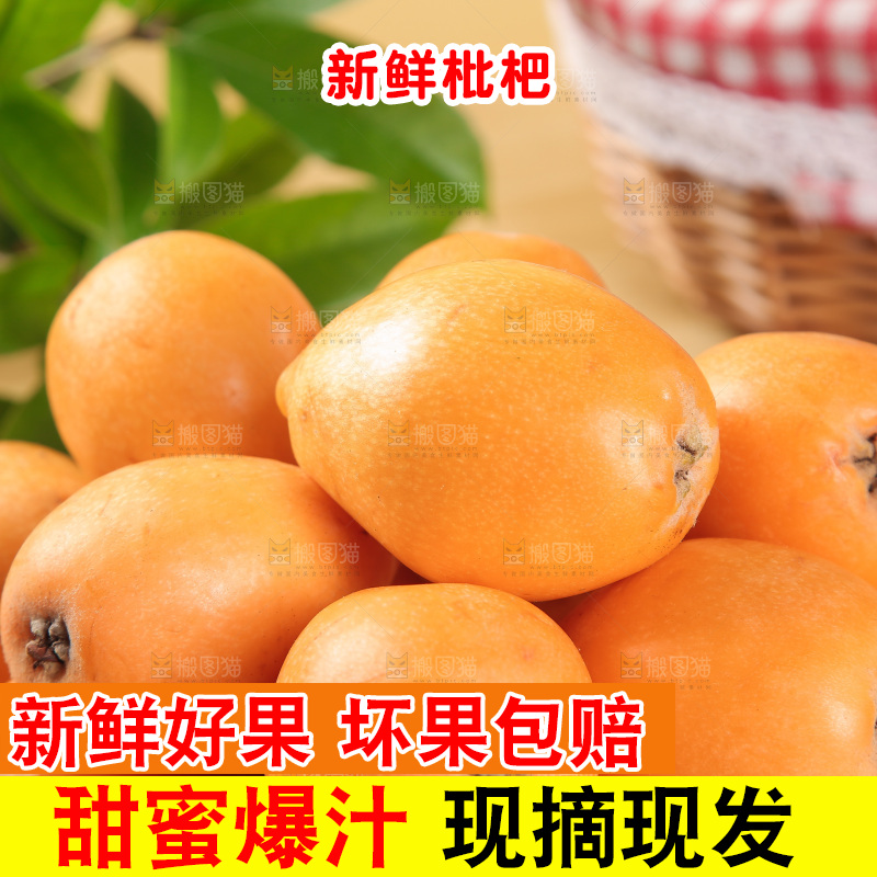 一堆新鲜枇杷