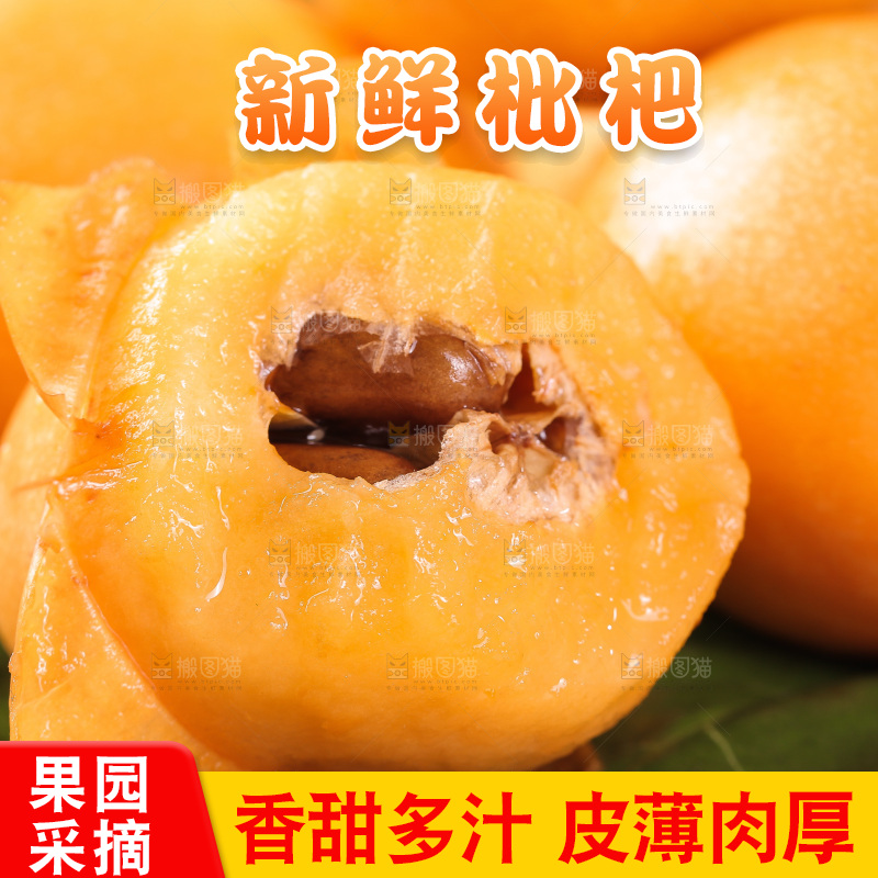 白石板上摆放着五星枇杷