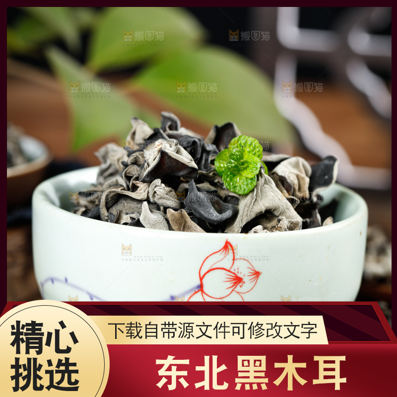 木底上的野生木耳