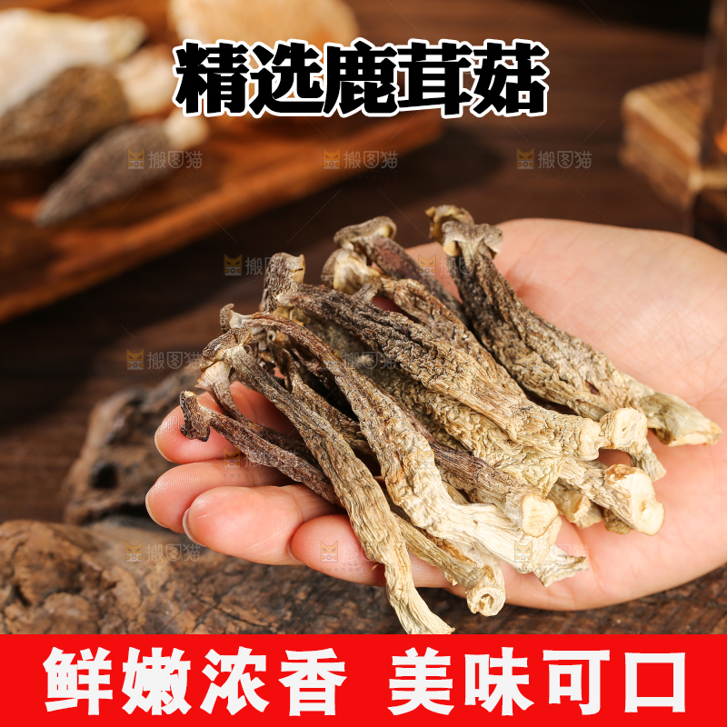 深底上的鹿茸菇
