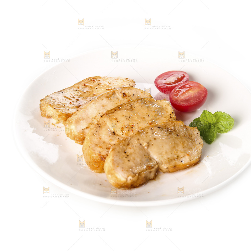 白底上的鸡胸肉