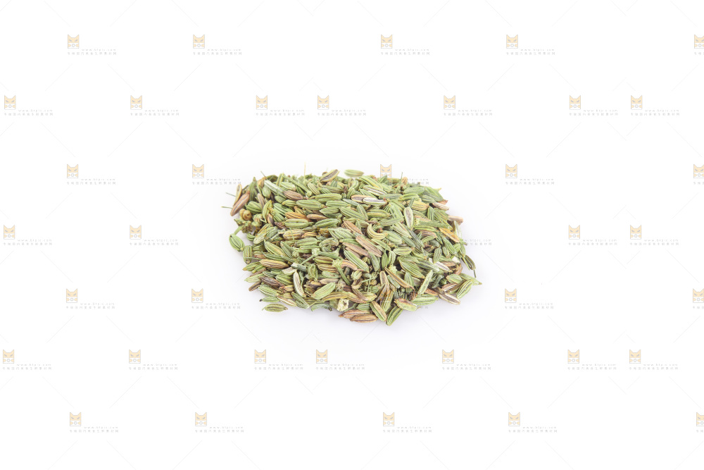 白底上的小茴香籽