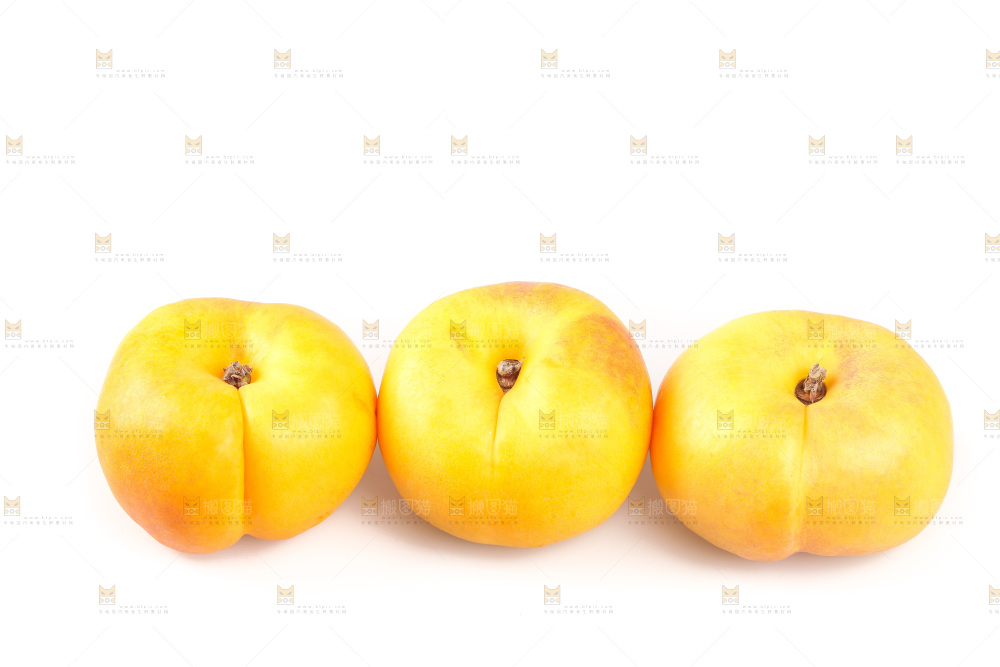 白底上的黄金油蟠桃