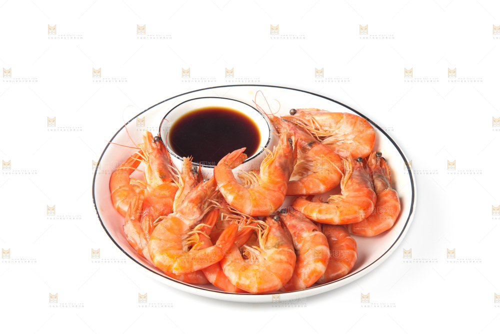白底上的大虾