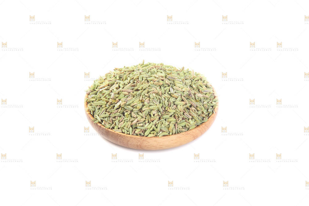 白底上的小茴香籽
