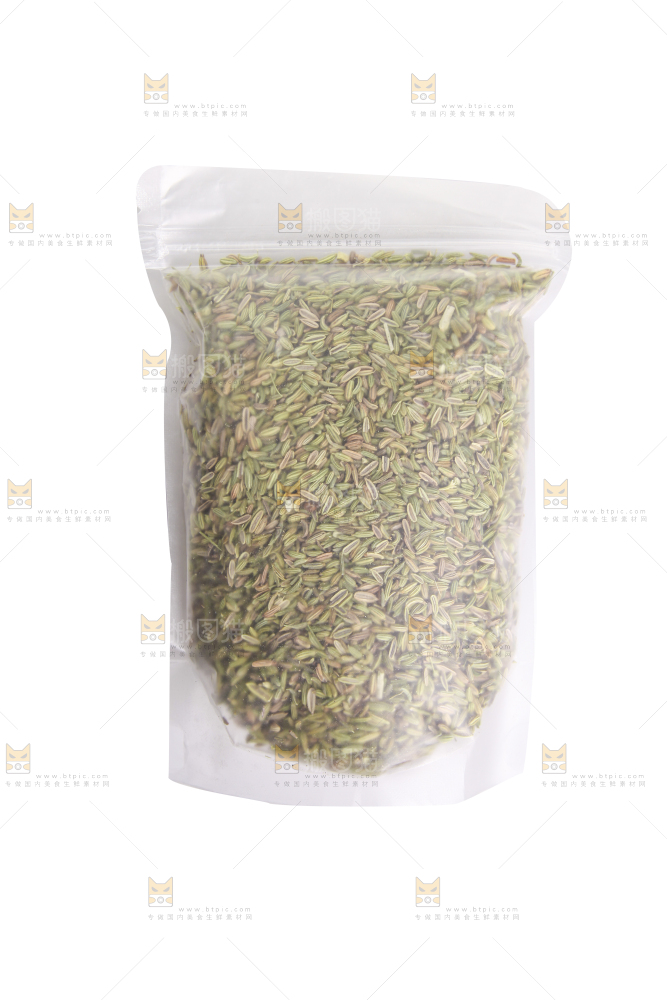 白底上的小茴香籽