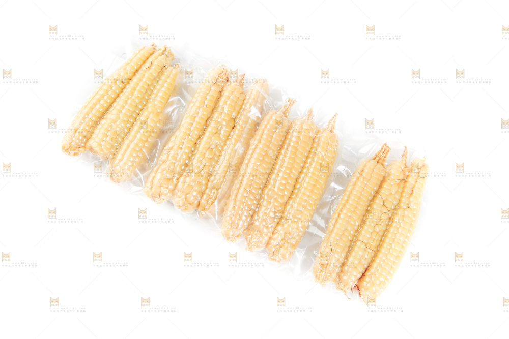 白底上的手指糯玉米
