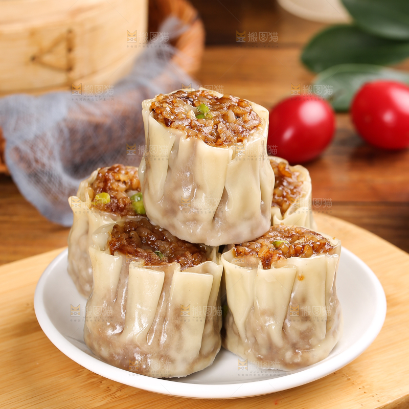 木底上的烧麦