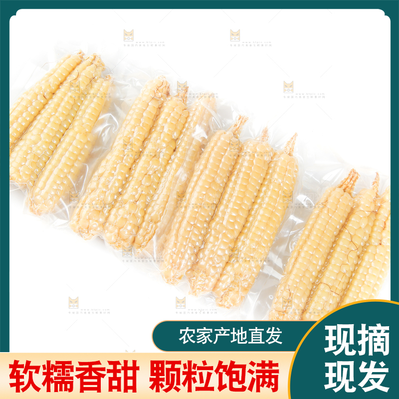 白底上的手指糯玉米