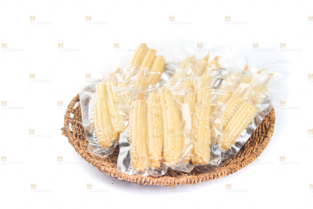 白底上的手指糯玉米