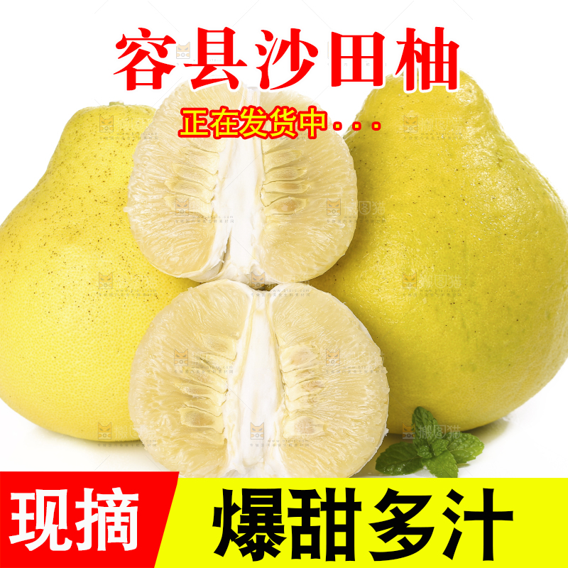 白底上的沙田柚