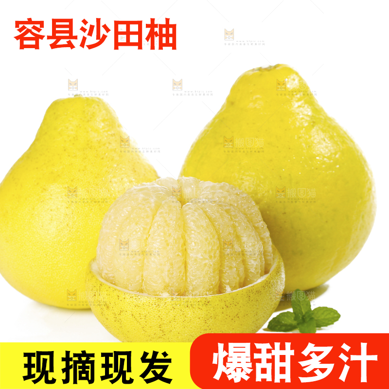 白底上的沙田柚
