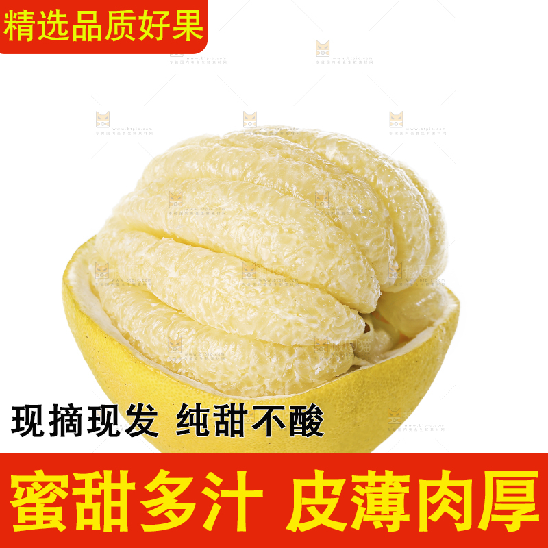 白底上的沙田柚