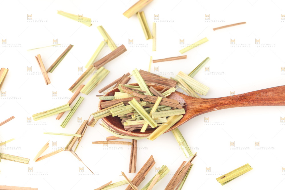 白底上的香茅草