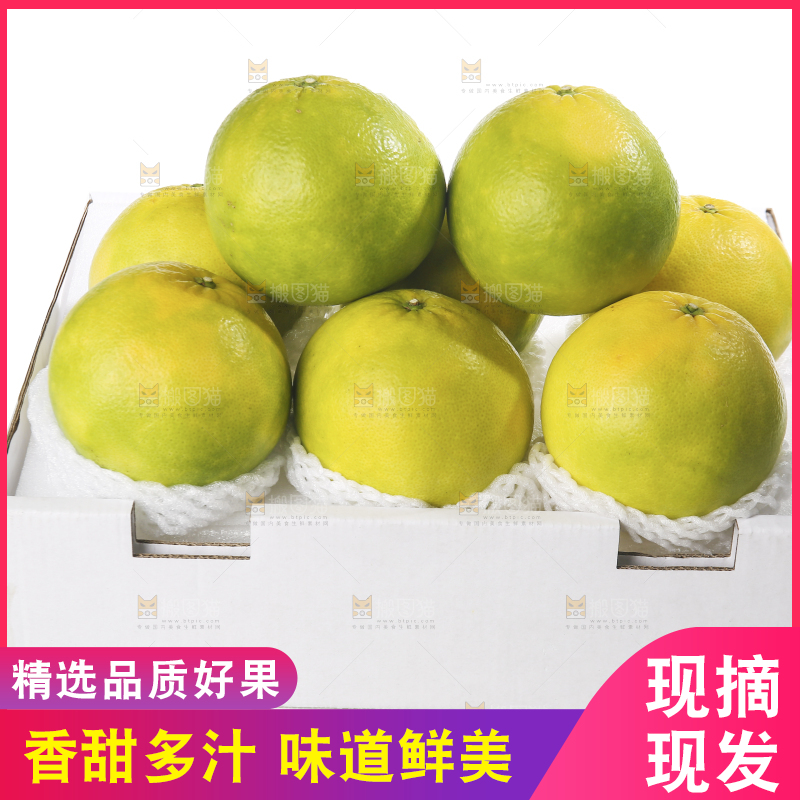 白底上的青皮葡萄柚