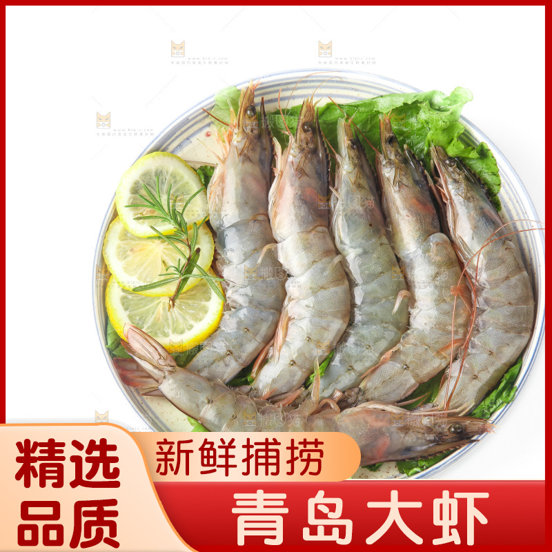 白底上的大虾