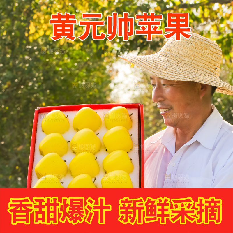 手里拿着黄元帅苹果