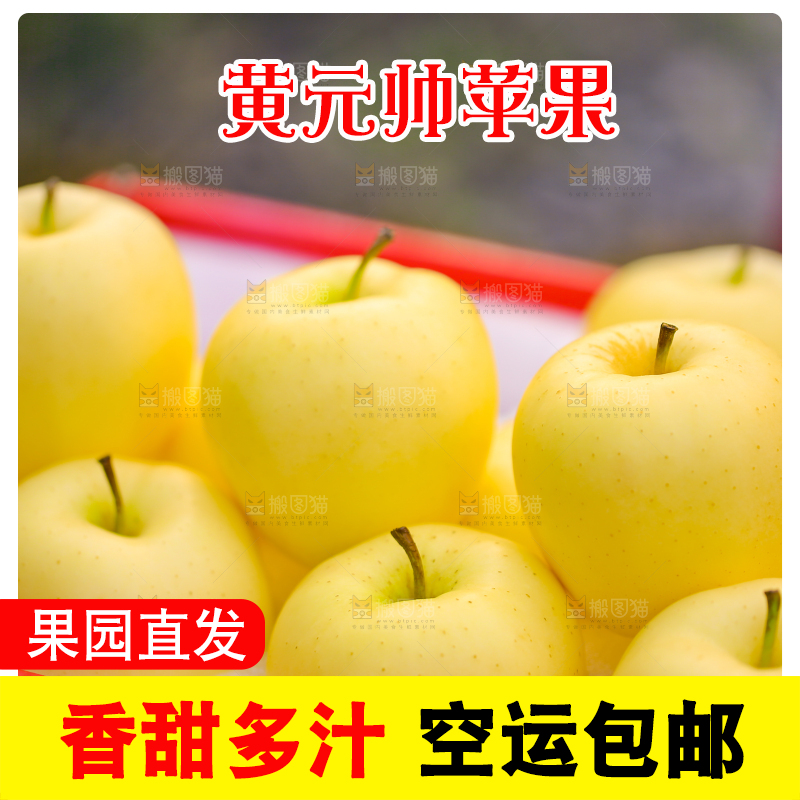 手里拿着黄元帅苹果
