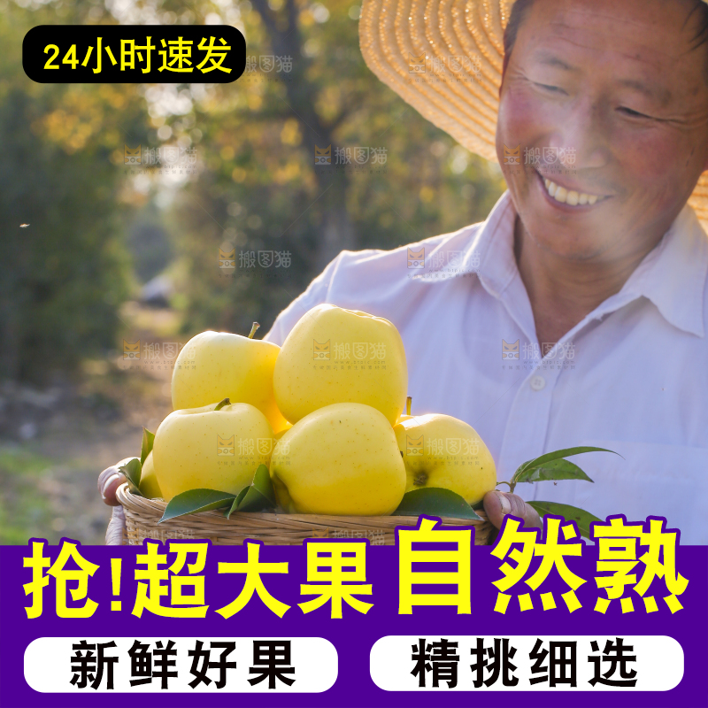 手里拿着黄元帅苹果
