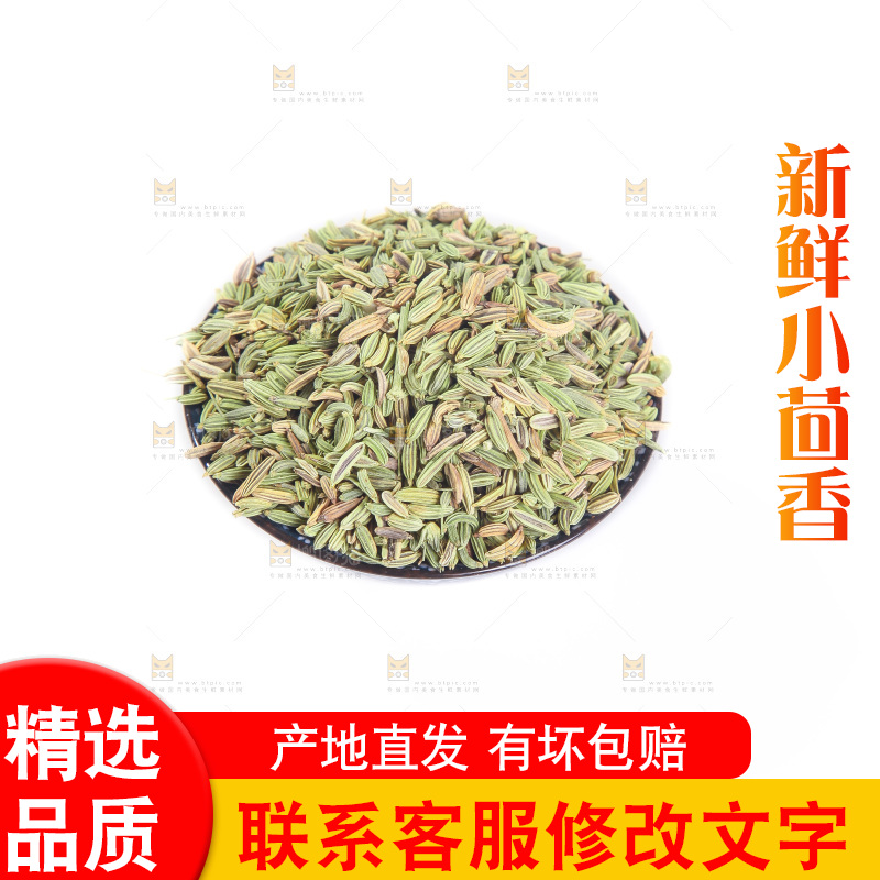 白底上的小茴香籽