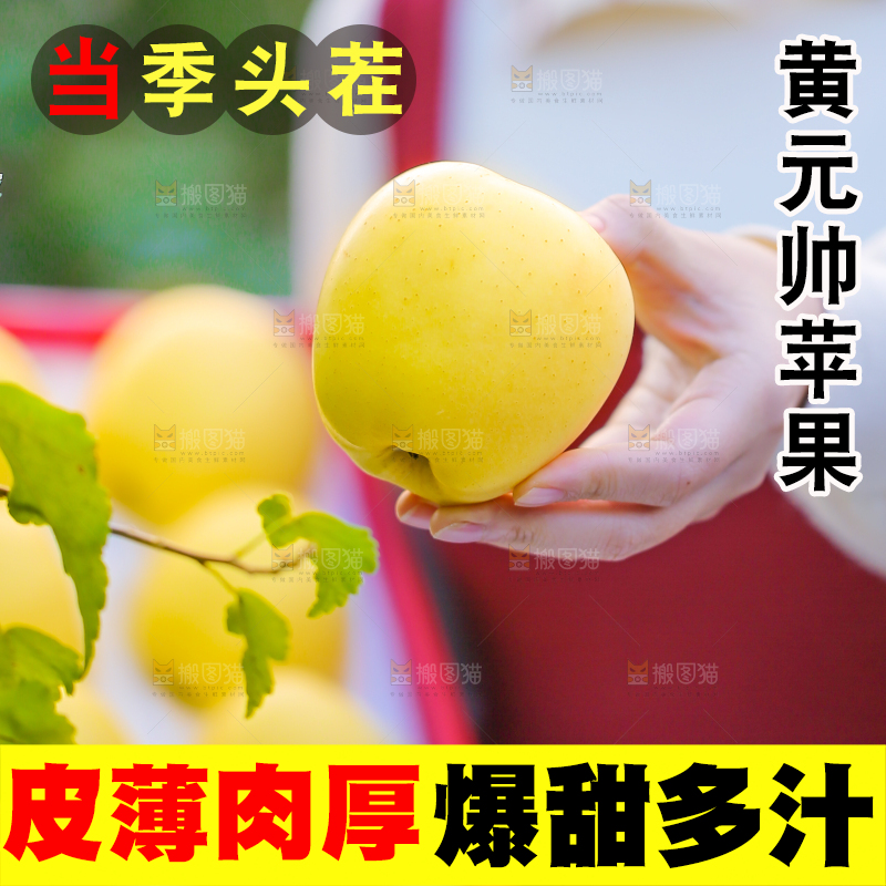 手里拿着黄元帅苹果