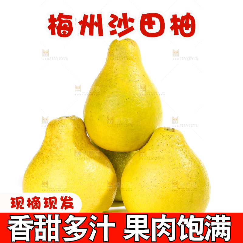 白底上的沙田柚