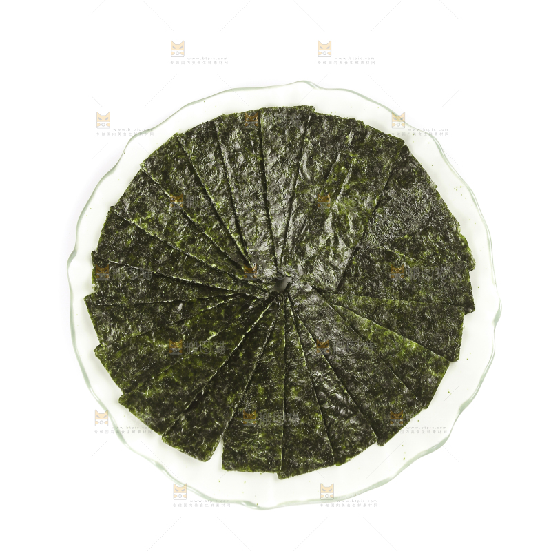 白底上的海苔片