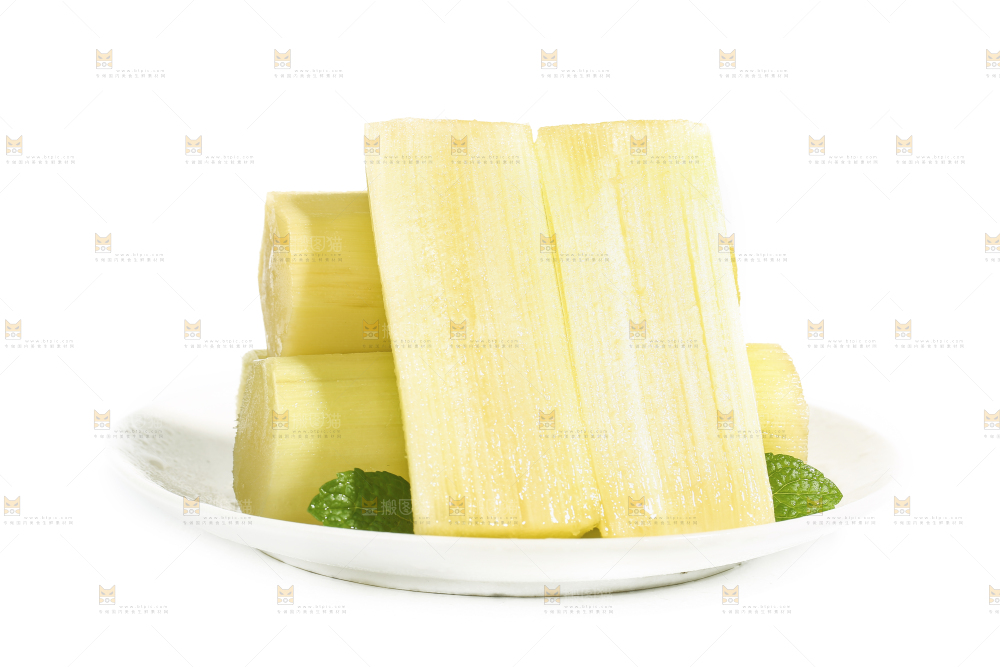 白底上的黑皮甘蔗