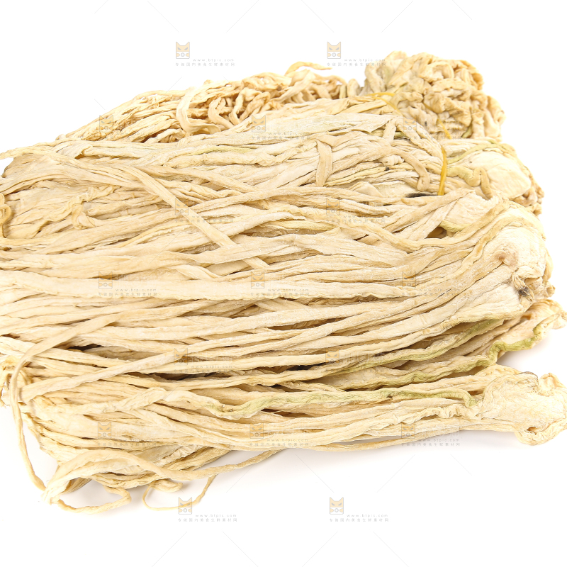 白底上的干萝卜条
