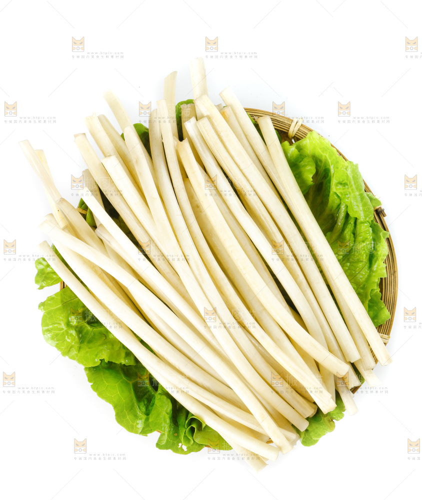 白底上的新鲜藕带