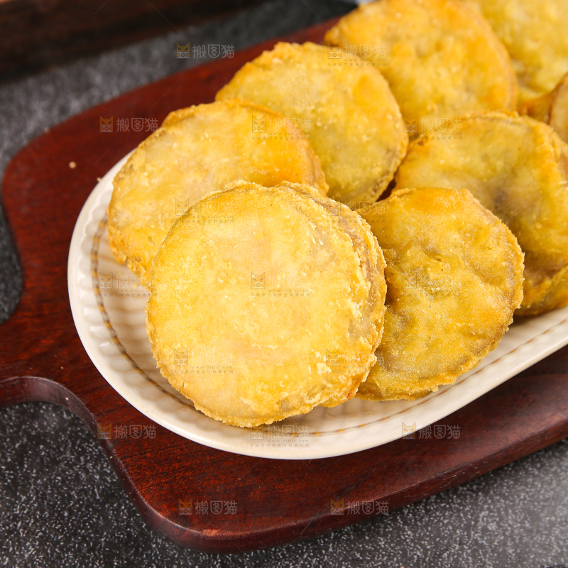 深底上的炸藕夹