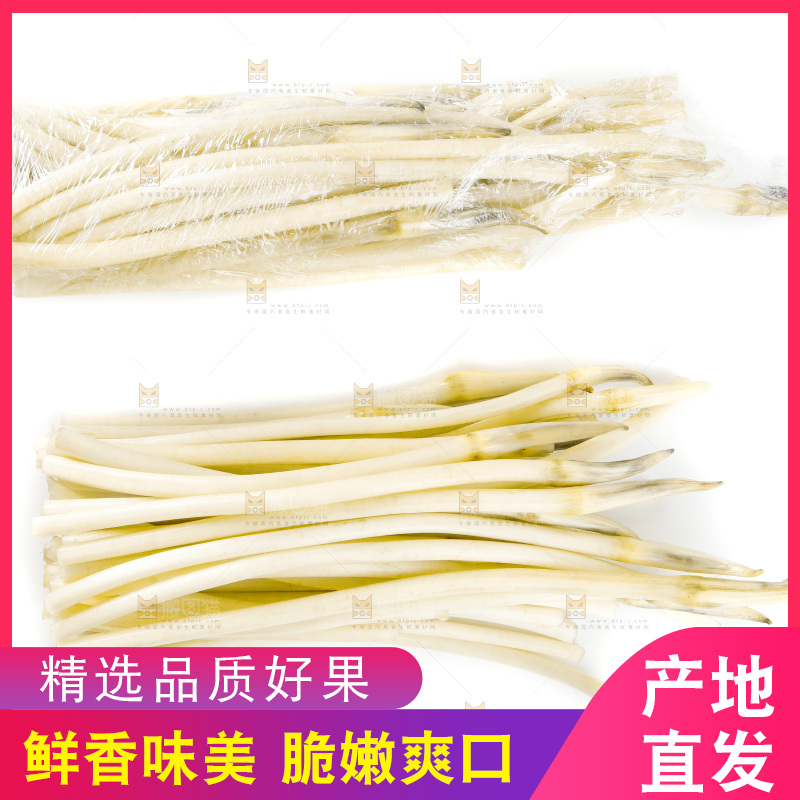 白底上的新鲜藕带