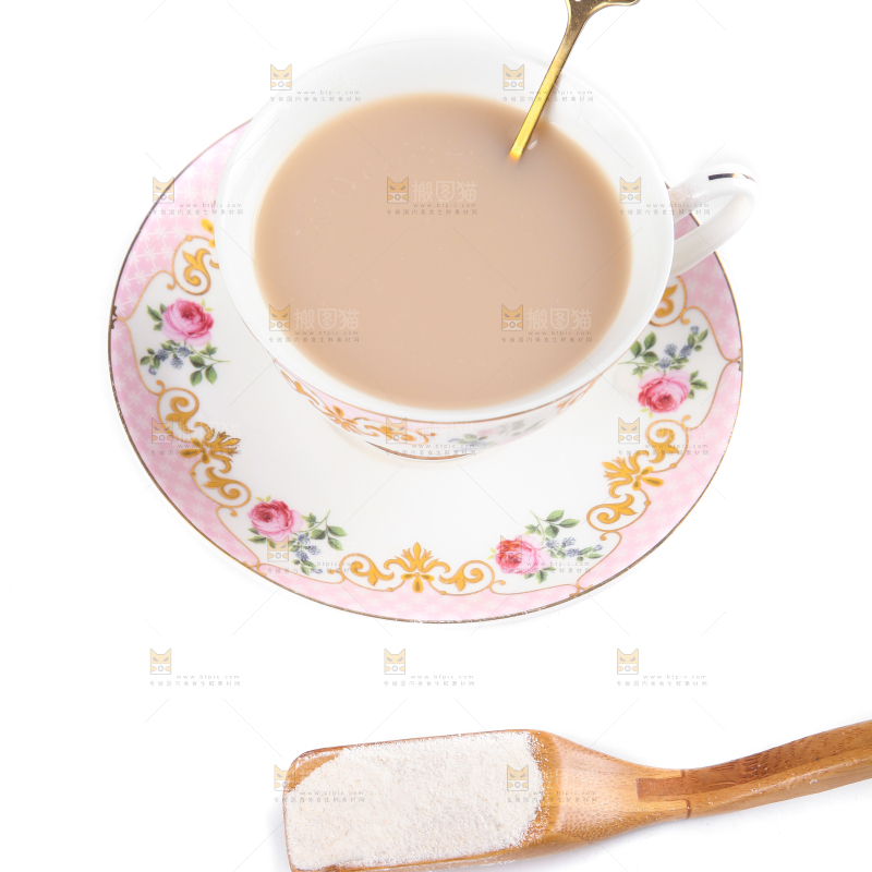 白底上的奶茶粉