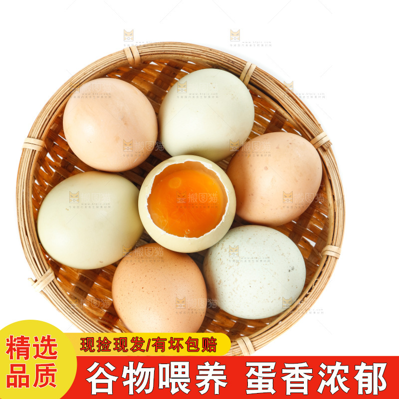 白底上的土鸡蛋