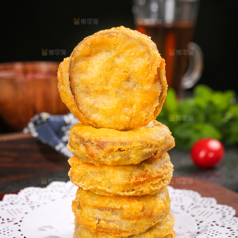 深底上的炸藕夹