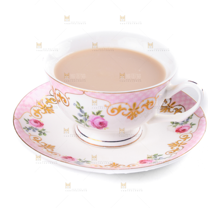 白底上的奶茶粉