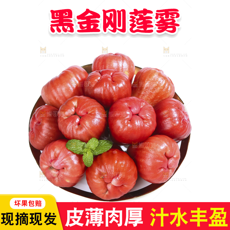 白底上的新鲜莲雾