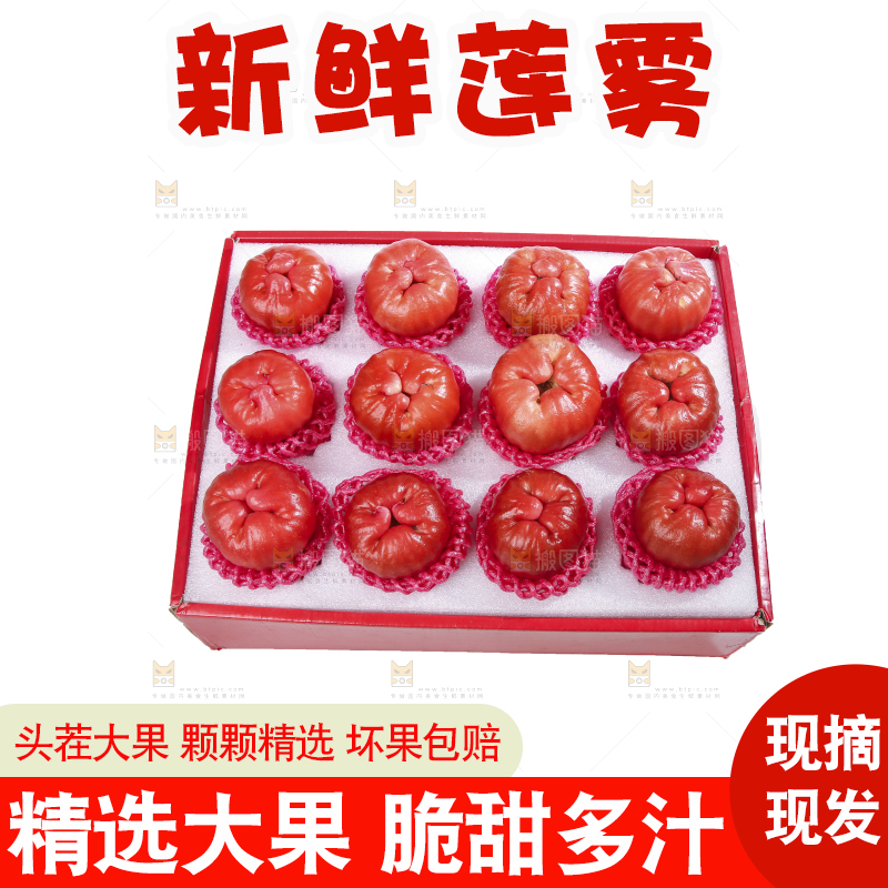 白底上的新鲜莲雾